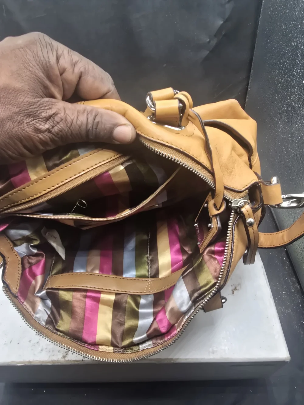 Tianello‎ Camel/Tan Leather Hobo Satchel